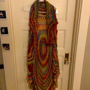 Beautiful hand crocheted long hippie shawl. Only worn twice.